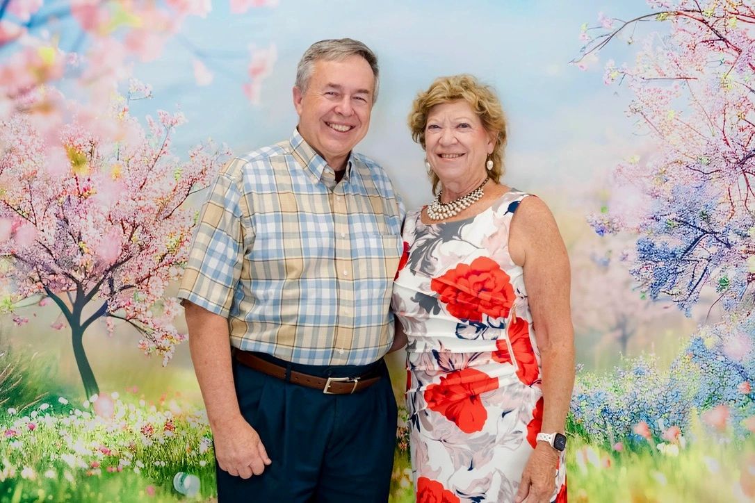 Amy Leahy with her husband